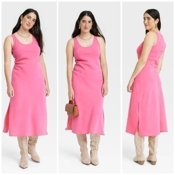 Universal Thread Pink Midi Slip Dress Size Small NWT - Picture 1 of 7